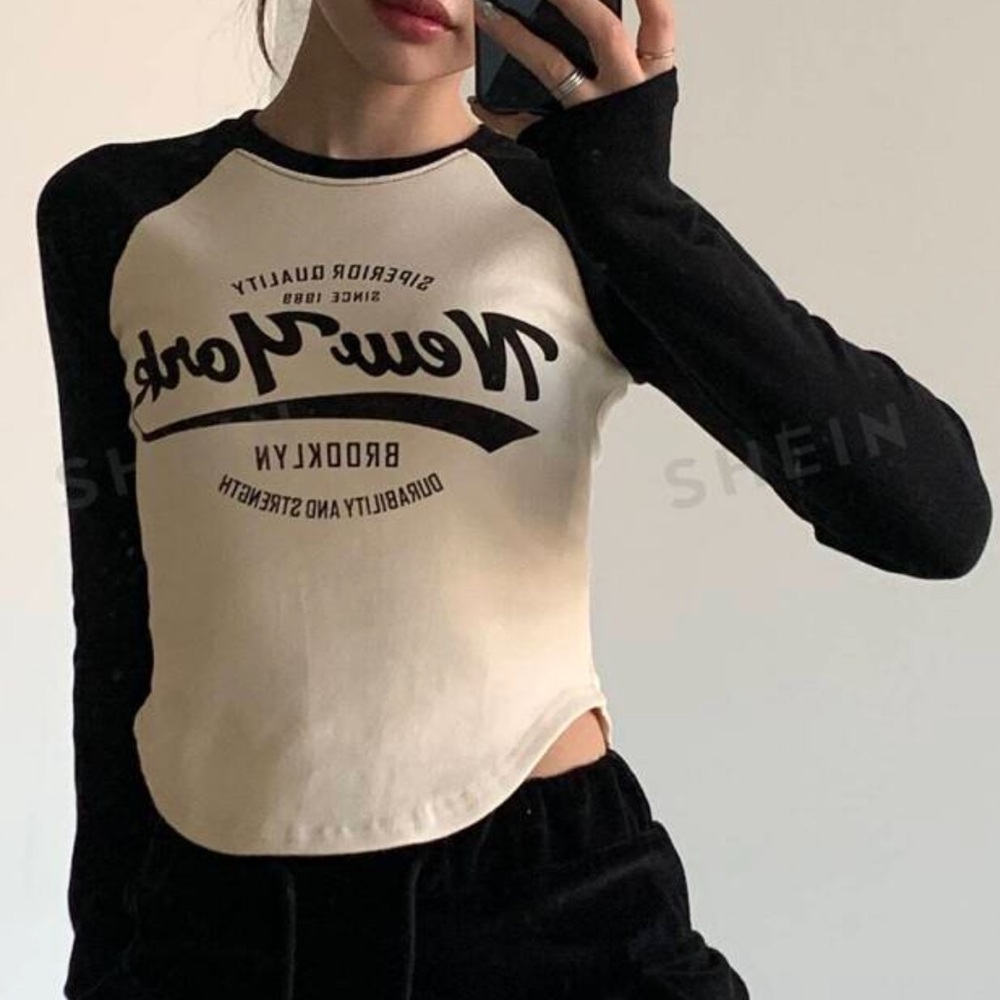 Black and white graphic shirt